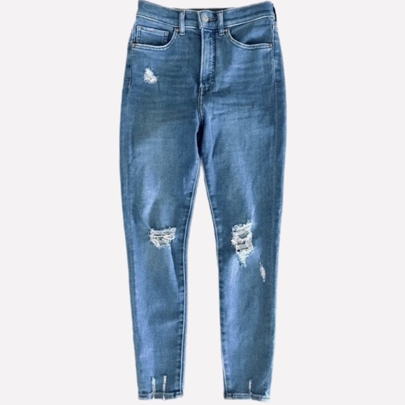 Express Cropped Skinny Super High Rise Jeans Size 2R - Picture 10 of 10